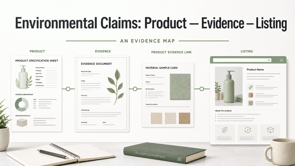 Amazon Sustainability Badges and TikTok Shop Environmental Claims: Mapping Product Evidence to Listing Language
