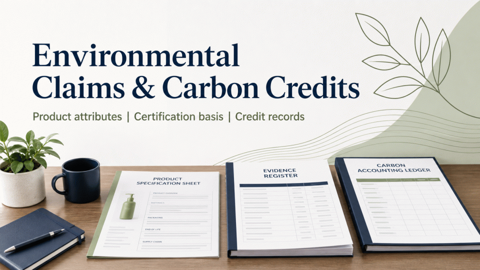Environmental Claims and Carbon Credits: Matching Products, Evidence, and Records