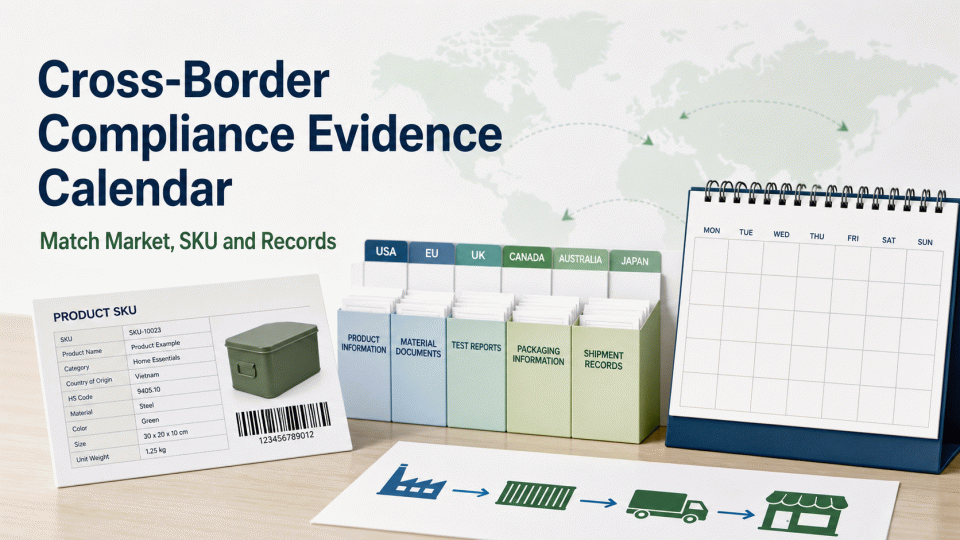 Cross-Border Compliance Evidence Calendar: Match Market, SKU and Records