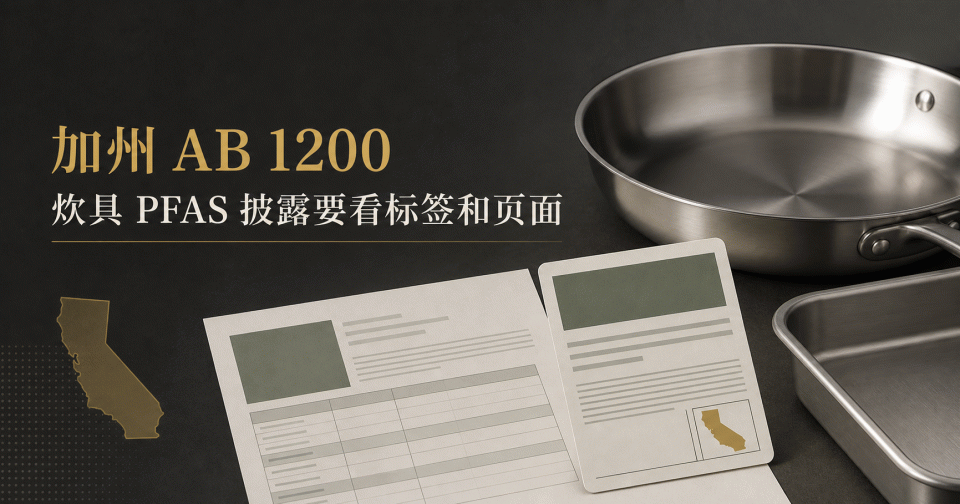 加州AB1200炊具PFAS披露合规指南：亚马逊卖家如何守住标签与listing合规底线
