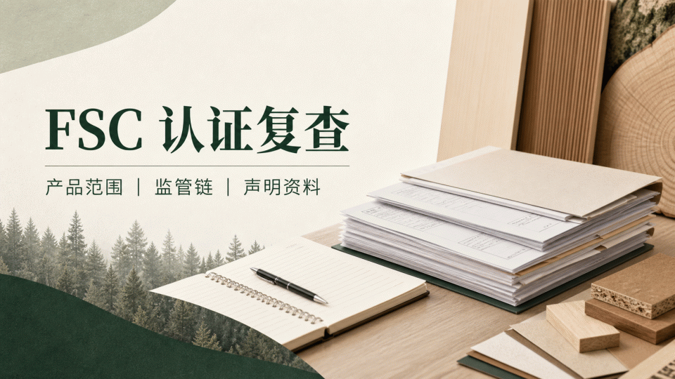 FSC 认证复查：产品范围、监管链与声明资料核对