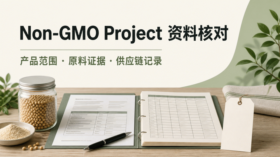 Non-GMO Project 产品验证资料核对：范围、原料与供应链记录