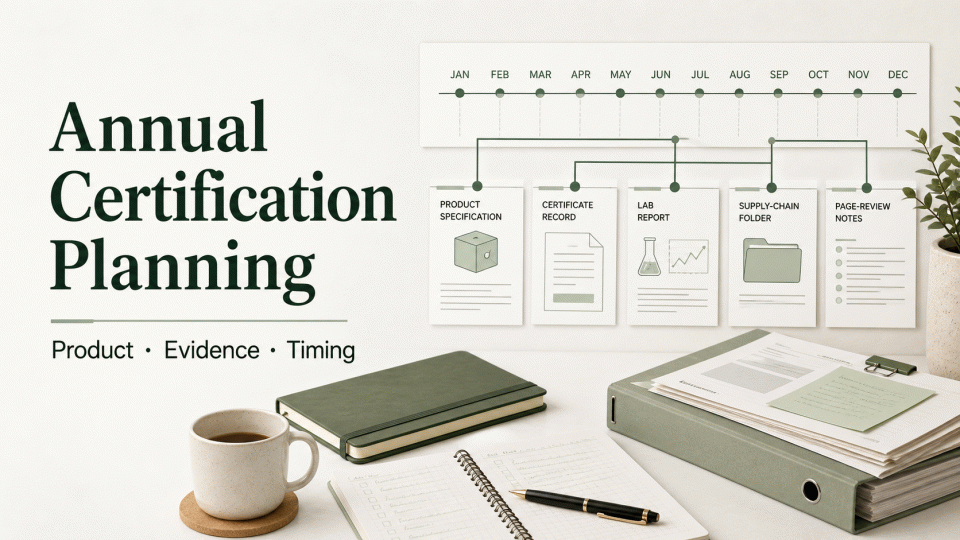 Annual Certification Planning: Linking Products, Evidence, and Review Dates
