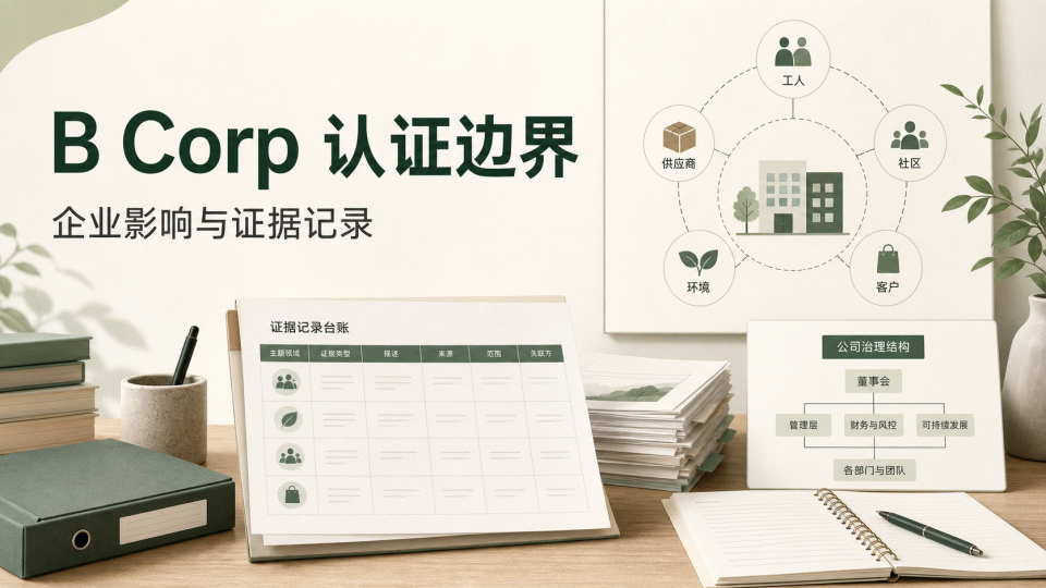 B Corp 认证边界：从企业影响到证据记录