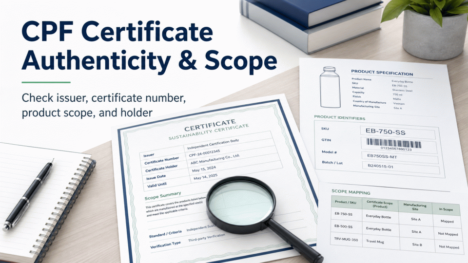 CPF Certificate Authenticity and Scope: Product, Holder, and Page Evidence