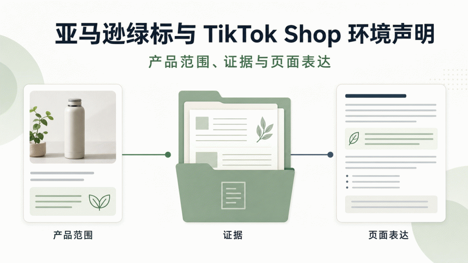 亚马逊绿标与 TikTok Shop 环境声明：产品、证据与页面表达怎么对应