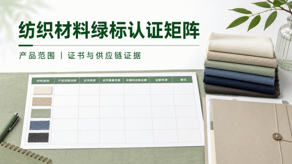 纺织材料绿标认证矩阵：按产品范围整理证书与供应链证据