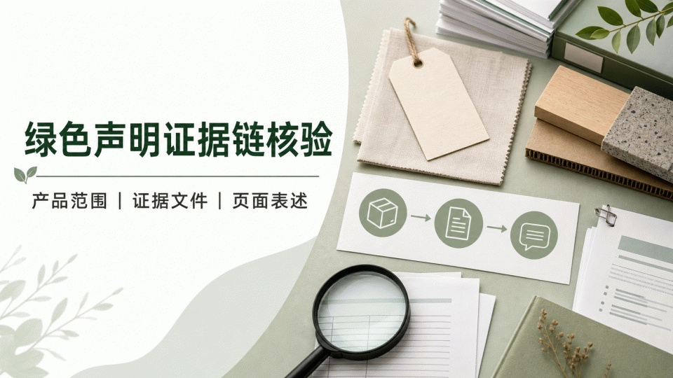 绿色声明证据链核验：产品范围、证据文件与页面表述