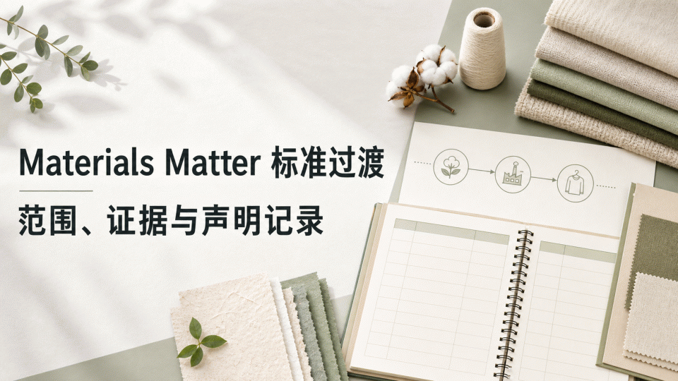 Materials Matter 标准过渡｜纺织供应链先核范围、证据与声明记录