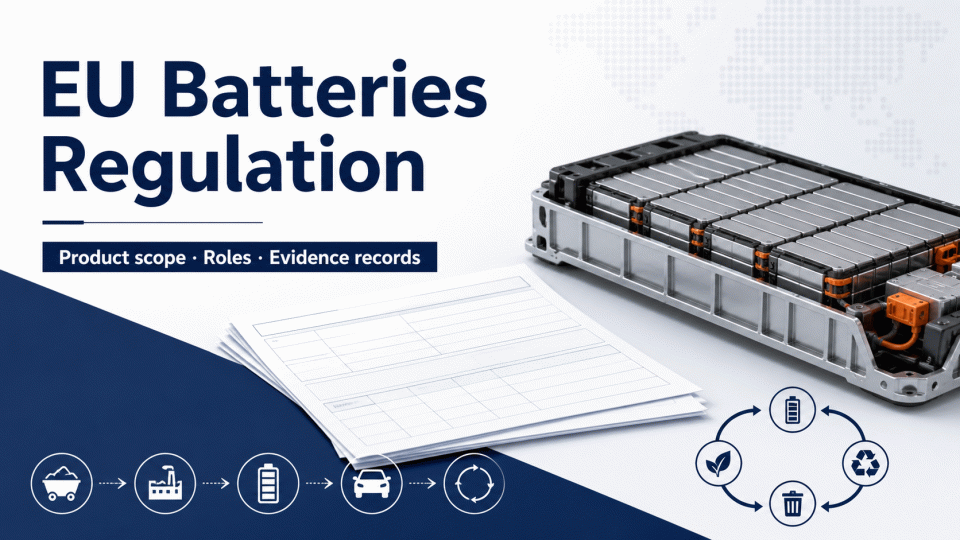 EU Batteries Regulation: Product Scope, Roles, and Evidence Records
