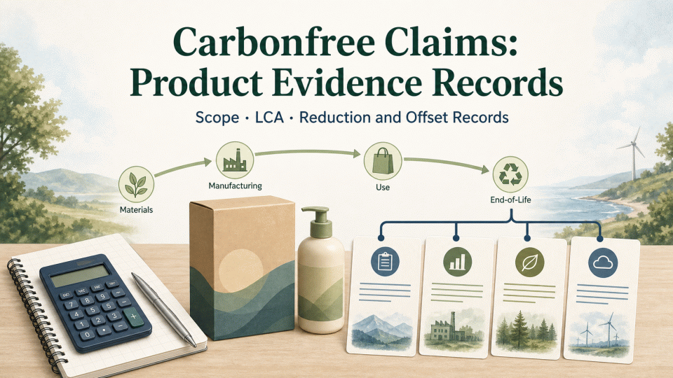 Preparing a Carbonfree Product Claim: Scope, LCA, and Evidence Records