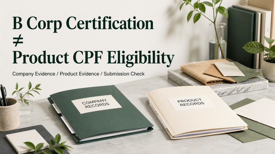 B Corp Certification and Amazon CPF: Separate Company Evidence from Product Evidence