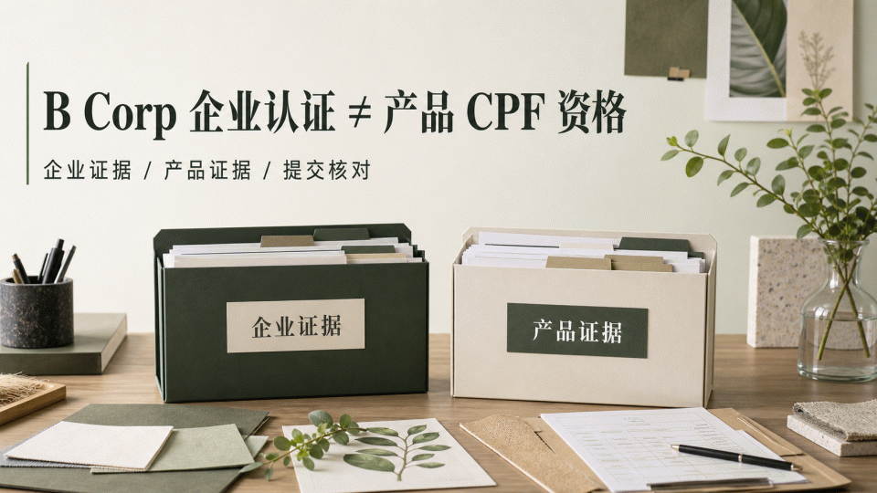 B Corp新标准与Amazon CPF：企业认证和产品证据如何分开核对