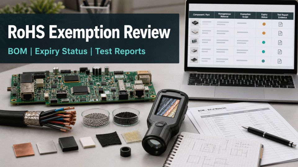 RoHS Exemption Review: BOM, Expiry Status and Test-Report Evidence for EEE Sellers