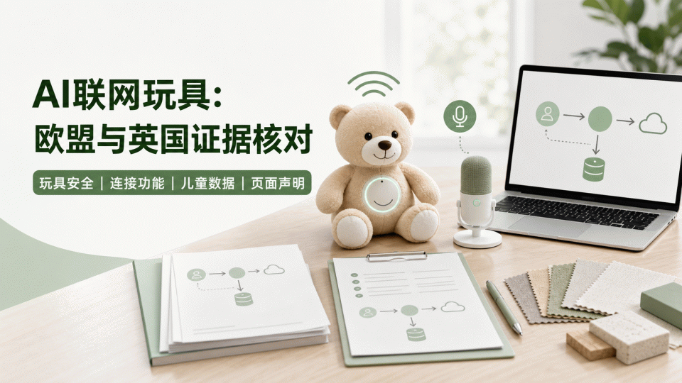 AI联网玩具出口欧盟与英国：玩具安全、连接功能、儿童数据和页面证据怎么核对