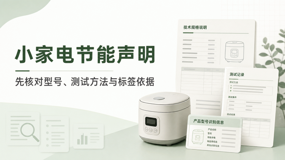 小家电节能声明怎么核对：按型号、测试方法与标签依据建立证据链