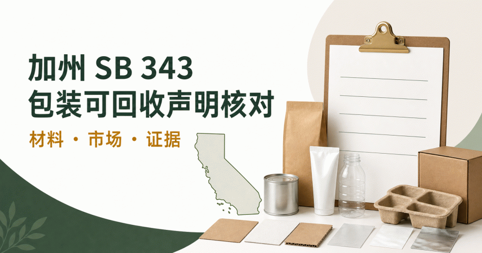 加州 SB 343 包装可回收声明怎么核对：材料、市场与证据清单