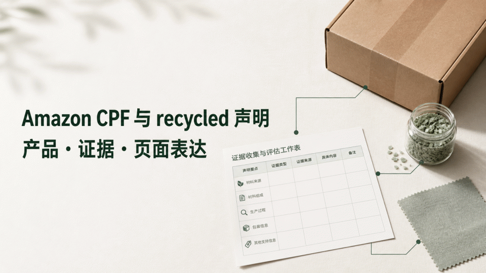 Amazon CPF 与 recycled 声明：产品、证据和页面表达怎么核对