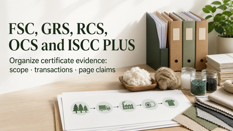 FSC, GRS, RCS, OCS and ISCC PLUS: How to Organize Certificate Evidence