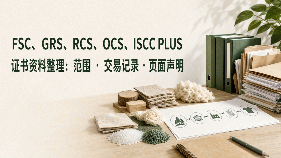 FSC、GRS、RCS、OCS、ISCC PLUS证书资料怎么整理：范围、交易记录与页面声明