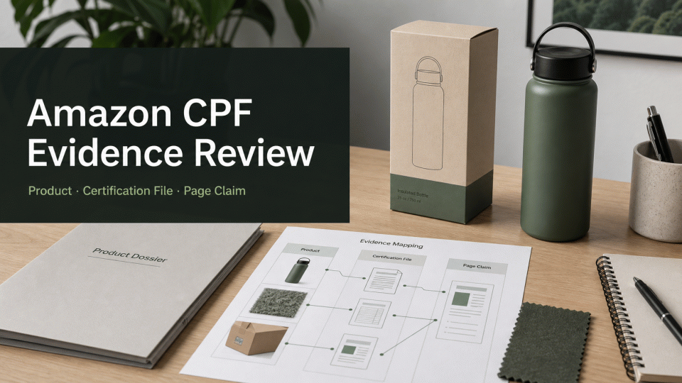 Amazon Climate Pledge Friendly (CPF): Matching Products, Certification Evidence, and Page Claims