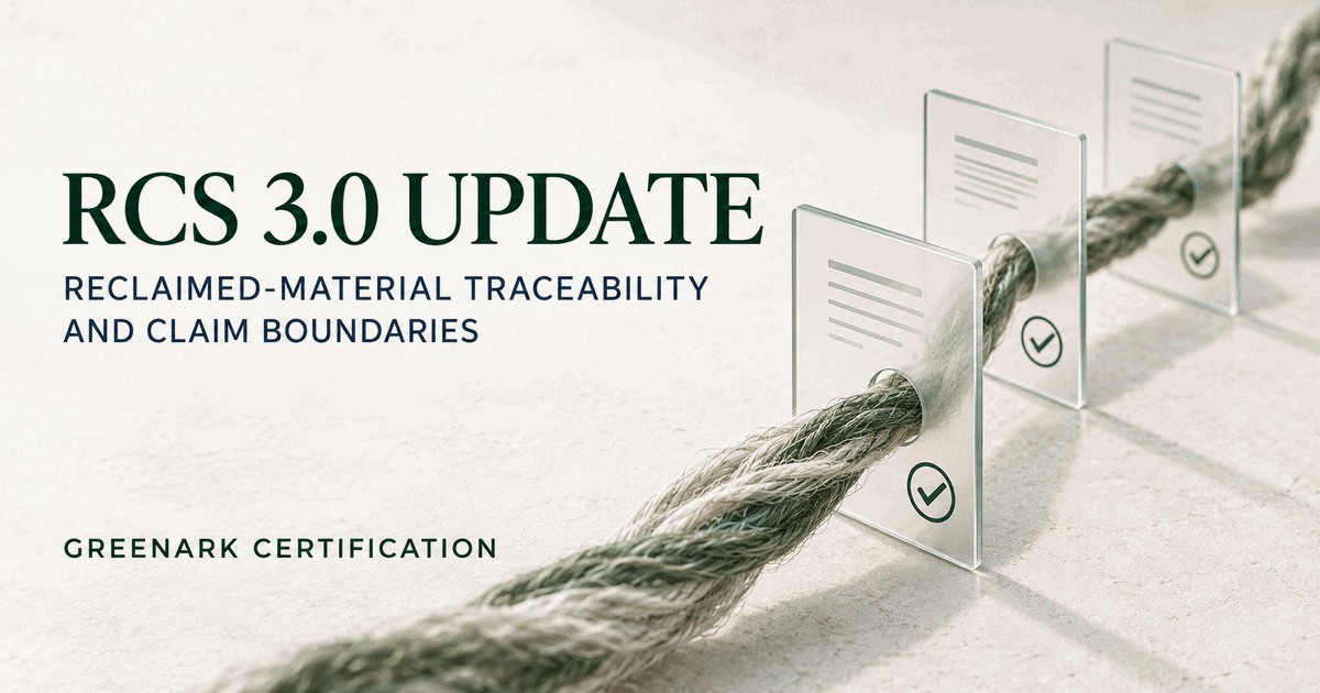 RCS 3.0: Reclaimed-Material Traceability and Claim Boundaries
