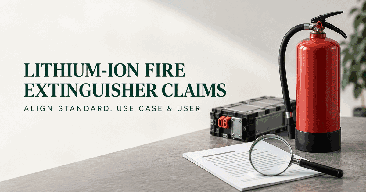 Marketing Lithium-Ion Battery Fire Extinguishers in Australia: Keep the Standard, Use Case and User Aligned