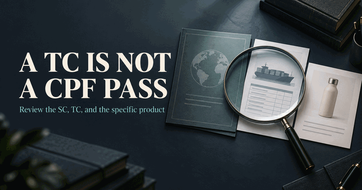 A Transaction Certificate Is Not a CPF Pass