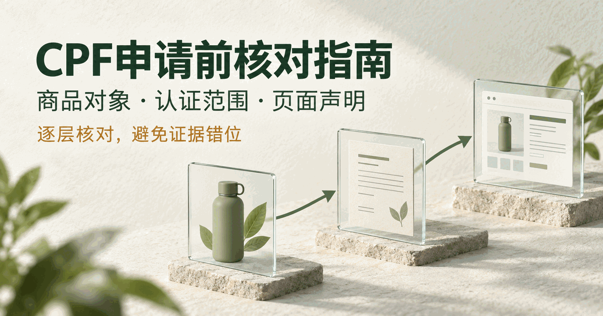CPF申请前，先把三层证据对齐