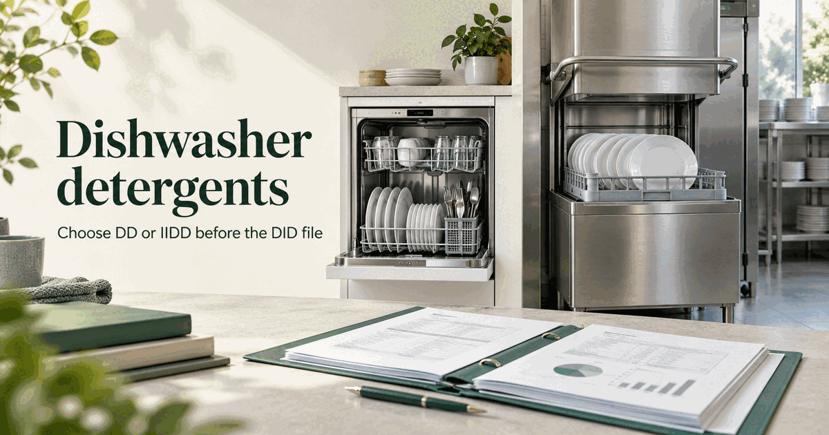 EU Ecolabel dishwasher detergents: choose the product group before the DID calculation file