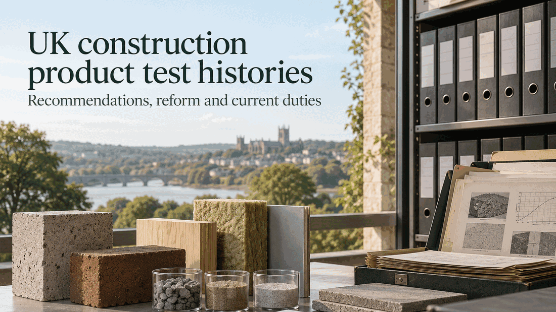 UK construction product test histories: proposals, reform and current duties