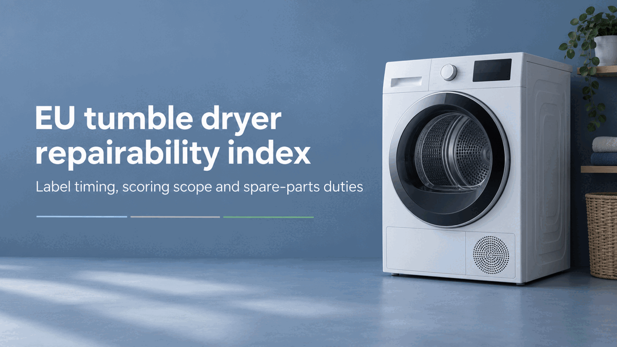 EU Tumble Dryer Repairability Grades: Check the Market Date, the Model and the Spare Part Rules Separately