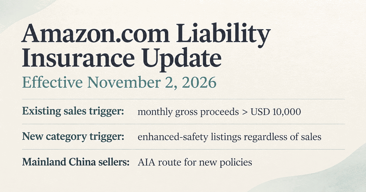 Amazon.com Liability Insurance in November 2026: When Sales, Product Categories and Policy Timing Matter