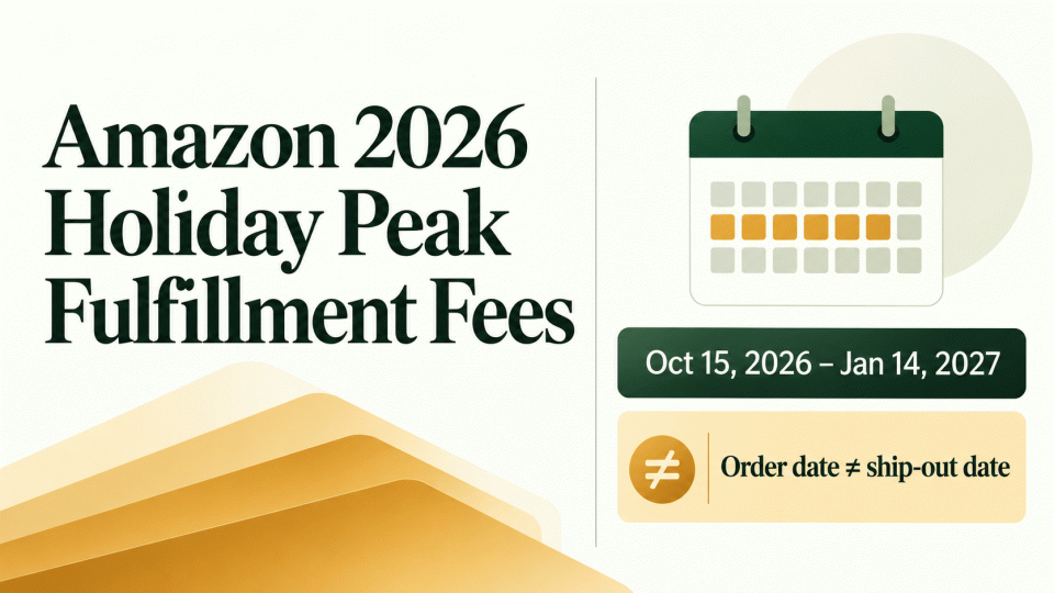 Amazon’s 2026 Holiday Peak Fulfillment Fees: How to Separate the Fee Window, Service Type, and Event Inbound Deadlines