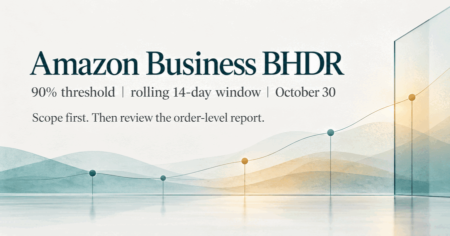 Amazon US Amazon Business Seller-Fulfilled Orders: The 90% Business Hour Delivery Rate and the October 30 Action Point