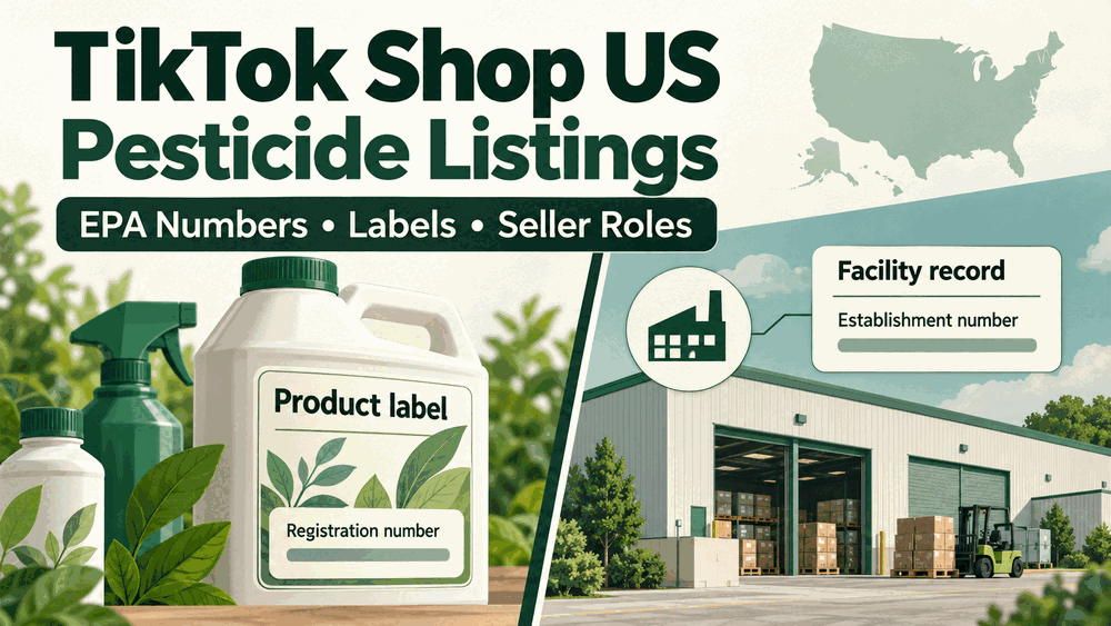 TikTok Shop US pesticide listings: how to map EPA numbers, seller roles, labels and minimum-risk claims
