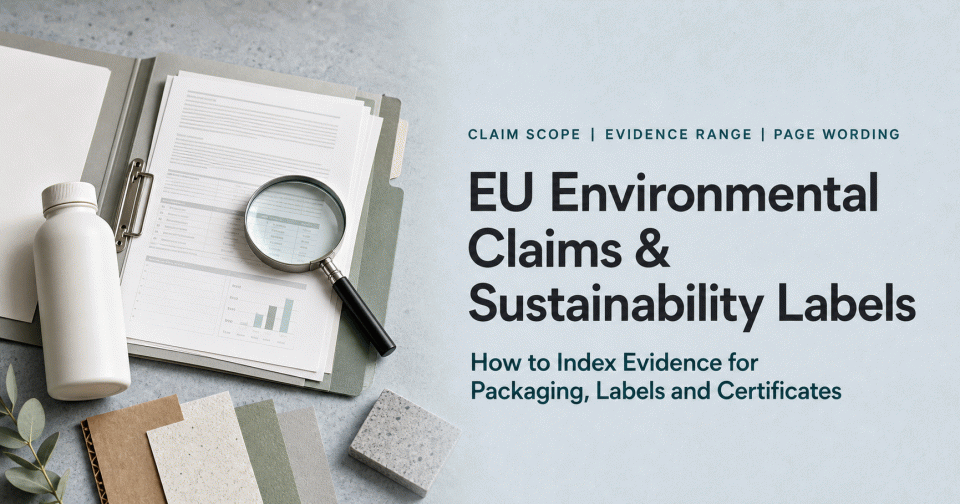 EU Environmental Claims and Sustainability Labels: How to Index Evidence for Packaging, Labels and Certificates