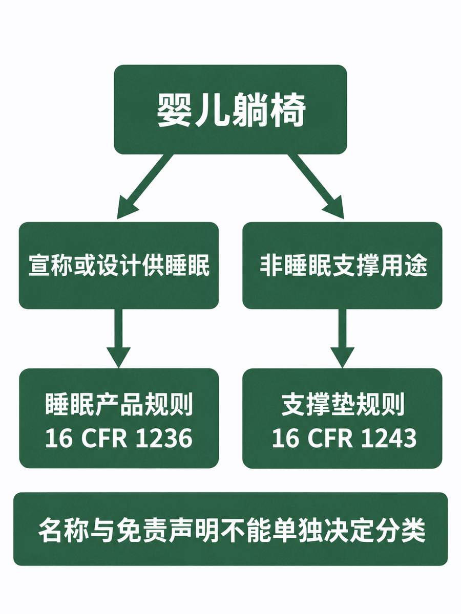 婴儿躺椅分类核对:睡眠用途与非睡眠支撑用途分别查看适用规则