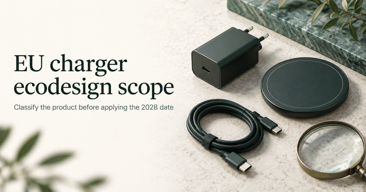 EU charger ecodesign: classify the product first