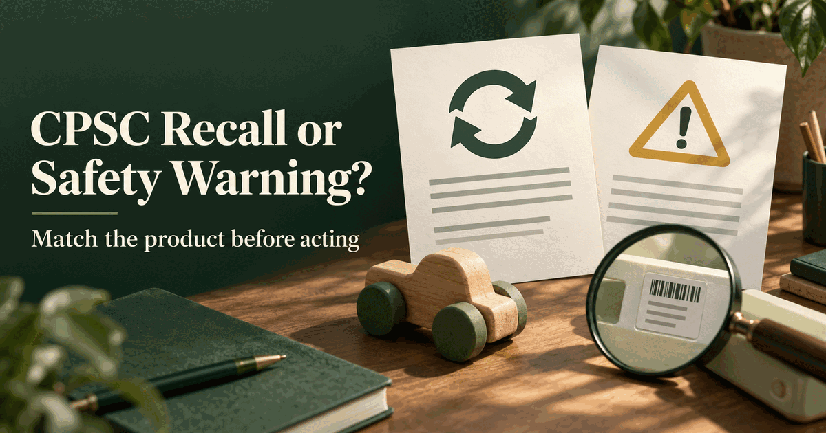 CPSC Recall or Safety Warning? Match the Product Before Acting