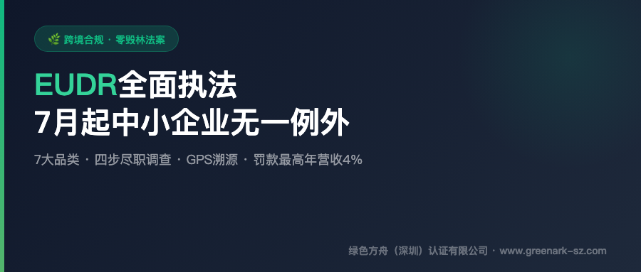 2026年7月：EUDR 全面执法时代开启——你的每一个亚马逊SKU都会被追溯