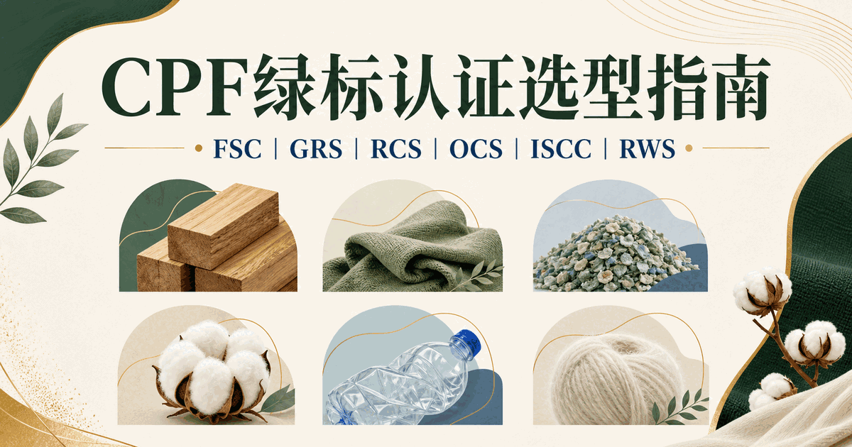 CPF绿标认证选型完全指南：FSC/GRS/RCS/OCS/ISCC/RWS品类对应与避坑手册