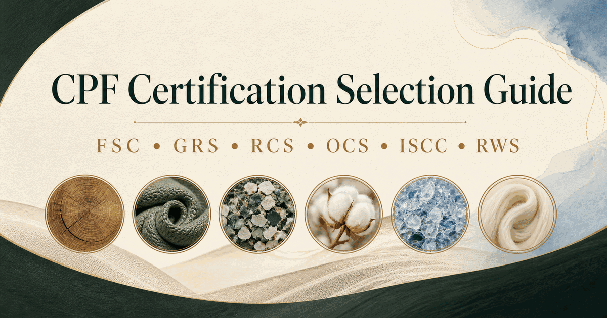 Amazon CPF Certification Selection Guide: FSC/GRS/RCS/OCS/ISCC/RWS Category Mapping