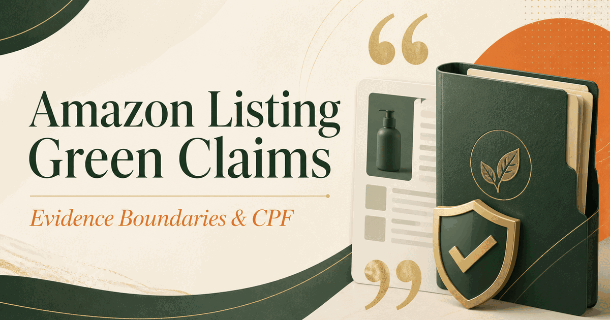 Amazon Listing Green Claims Compliance: Evidence Boundaries and CPF Relationship
