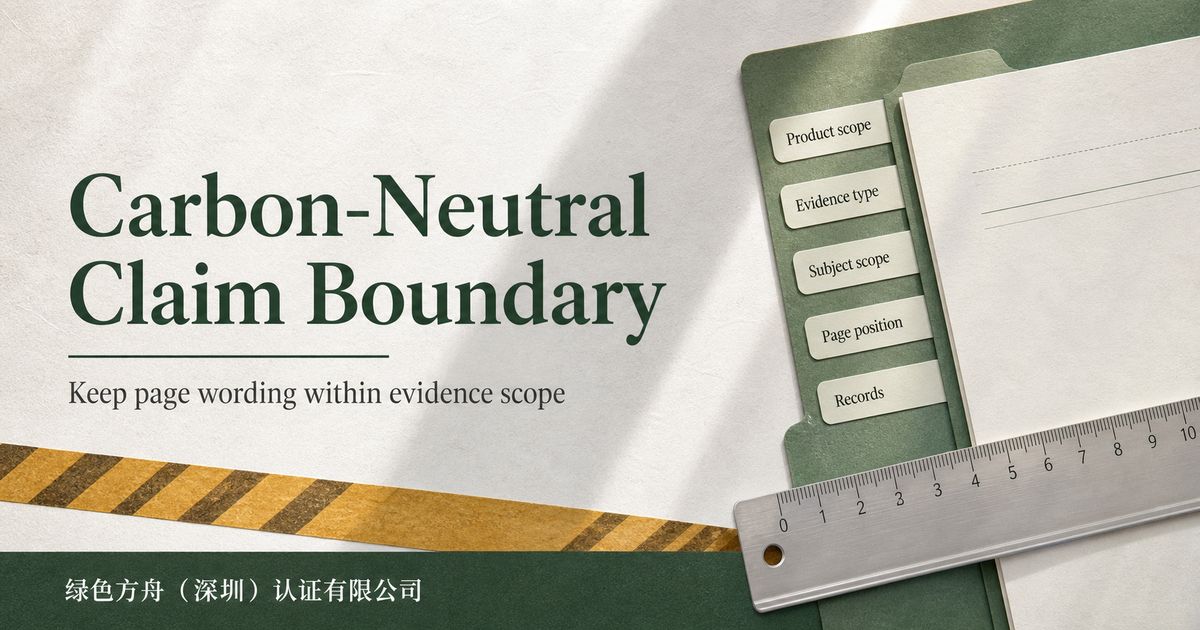 Carbon Neutrality Claims Evidence Chain: Keep Low-Carbon, Footprint, Offsets and Green Labels Separate
