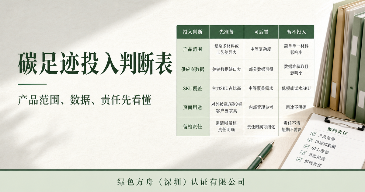 做碳足迹前，老板必须看懂这张投入判断表