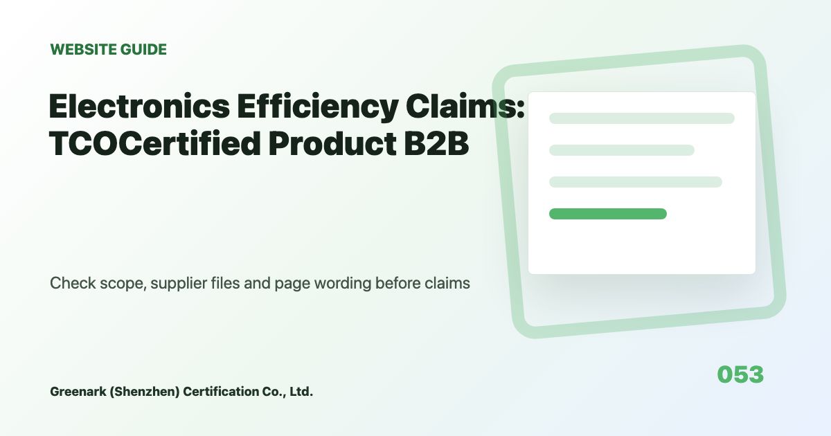 Electronics Efficiency Claims: TCOCertified Product B2B