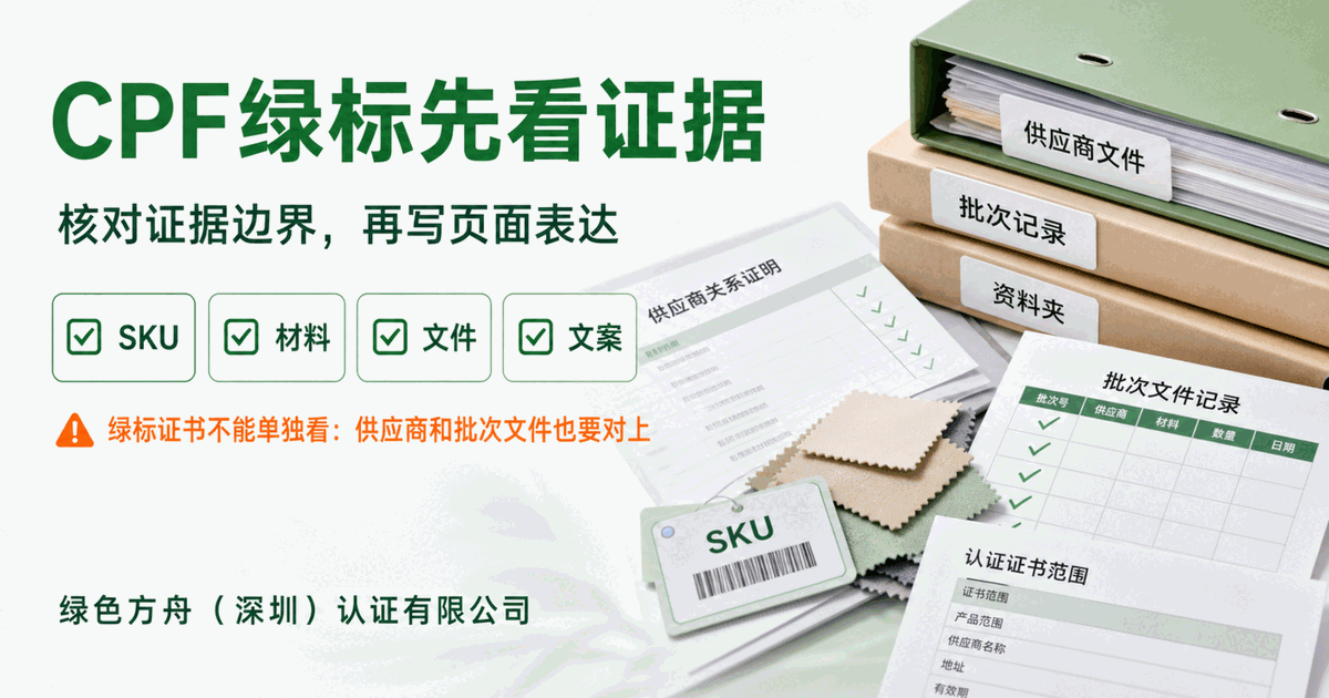 绿标产品不是只有一张证书，供应商和批次文件也要对得上