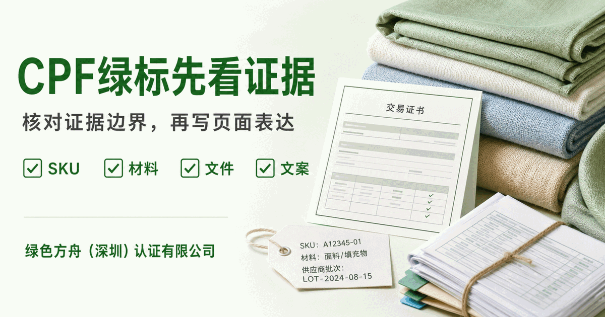 纺织化学品、无动物实验、羽绒、公平贸易，CPF 页面声明别互相替代