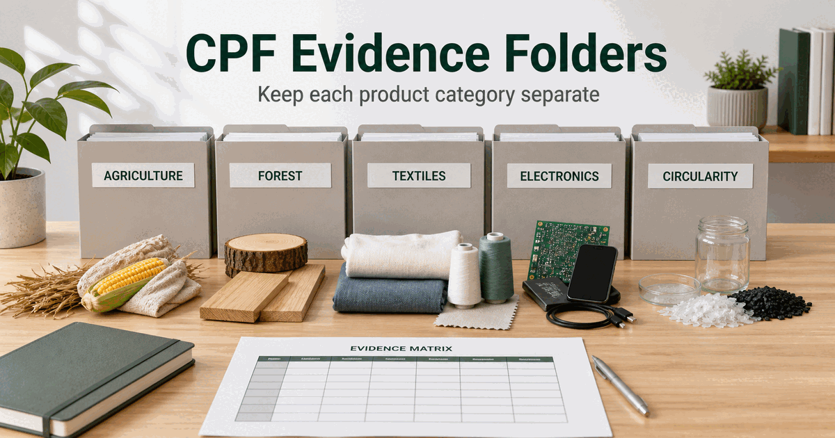 CPF Evidence Folders: Agriculture, Forest, Textiles, Electronics, and Circularity